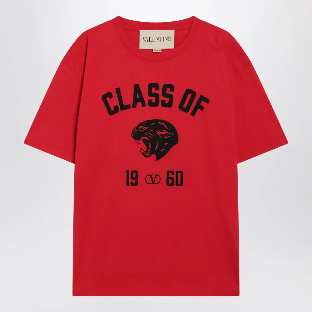 Valentino - Red T-shirt with Panther print Brand Shirts &amp; Tops S