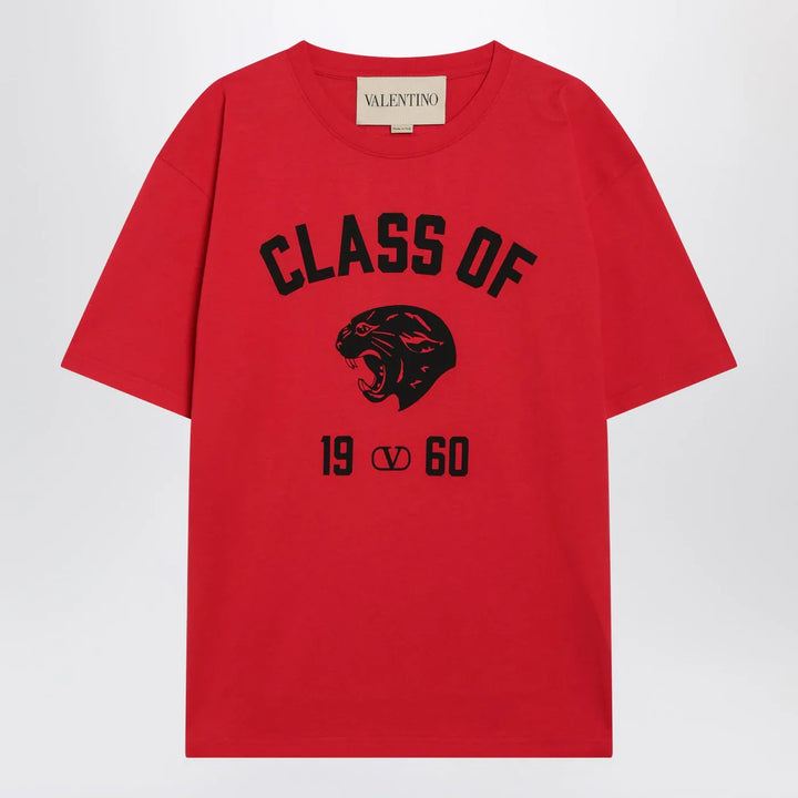 Valentino - Red T-shirt with Panther print Brand Shirts &amp; Tops S
