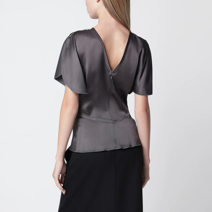 Victoria Beckham - Bela satin viscose top in Ore Brand Shirts &amp; Tops