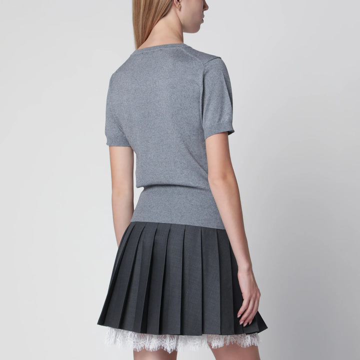 Vivienne Westwood - Bea knit cotton-cashmere T-shirt in dark grey Brand Shirts &amp; Tops