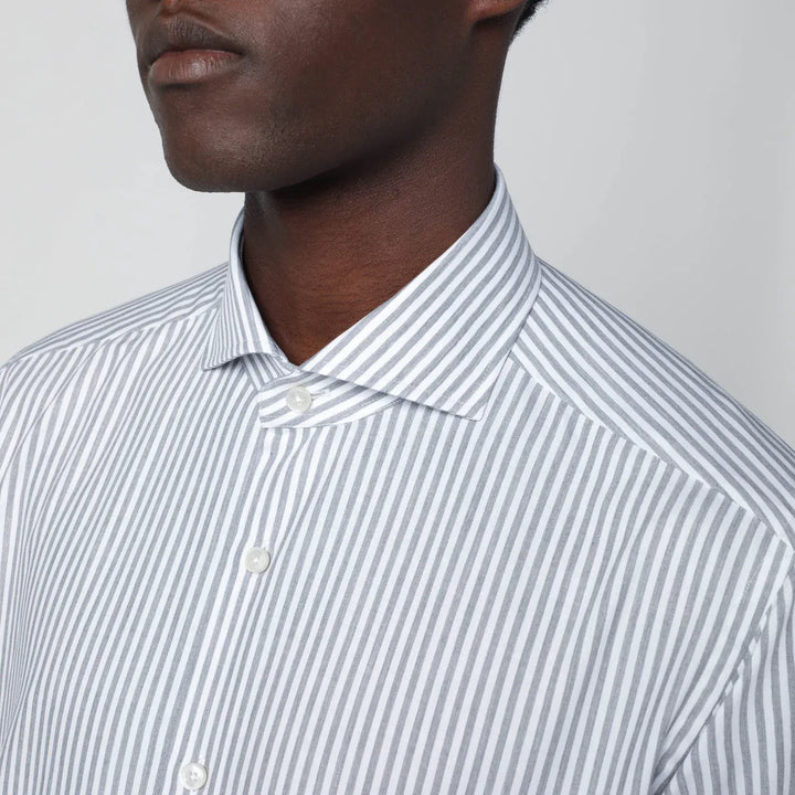 XACUS - White striped Travel shirt Tailor Fit Brand Shirts &amp; Tops