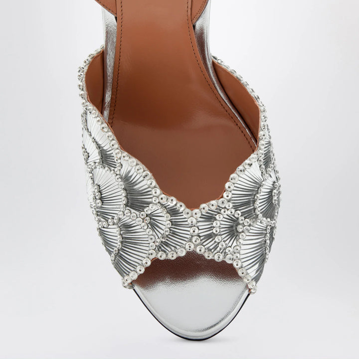 Aquazzura - Ce Soir silver sandals in nappa leather Brand Shoes