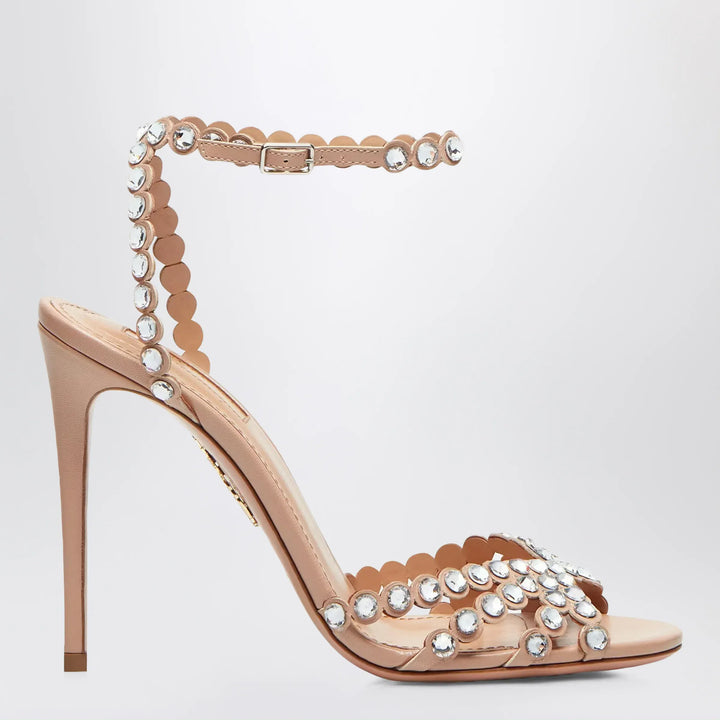 Aquazzura - Tequila Sandal crystal nappa sandals in Daisy yellow Brand Shoes 38,5 IT