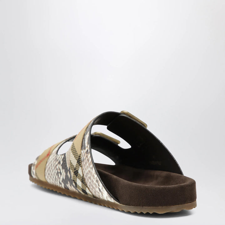 Burberry - Urchin sandals in leather with python print Brand Shoes