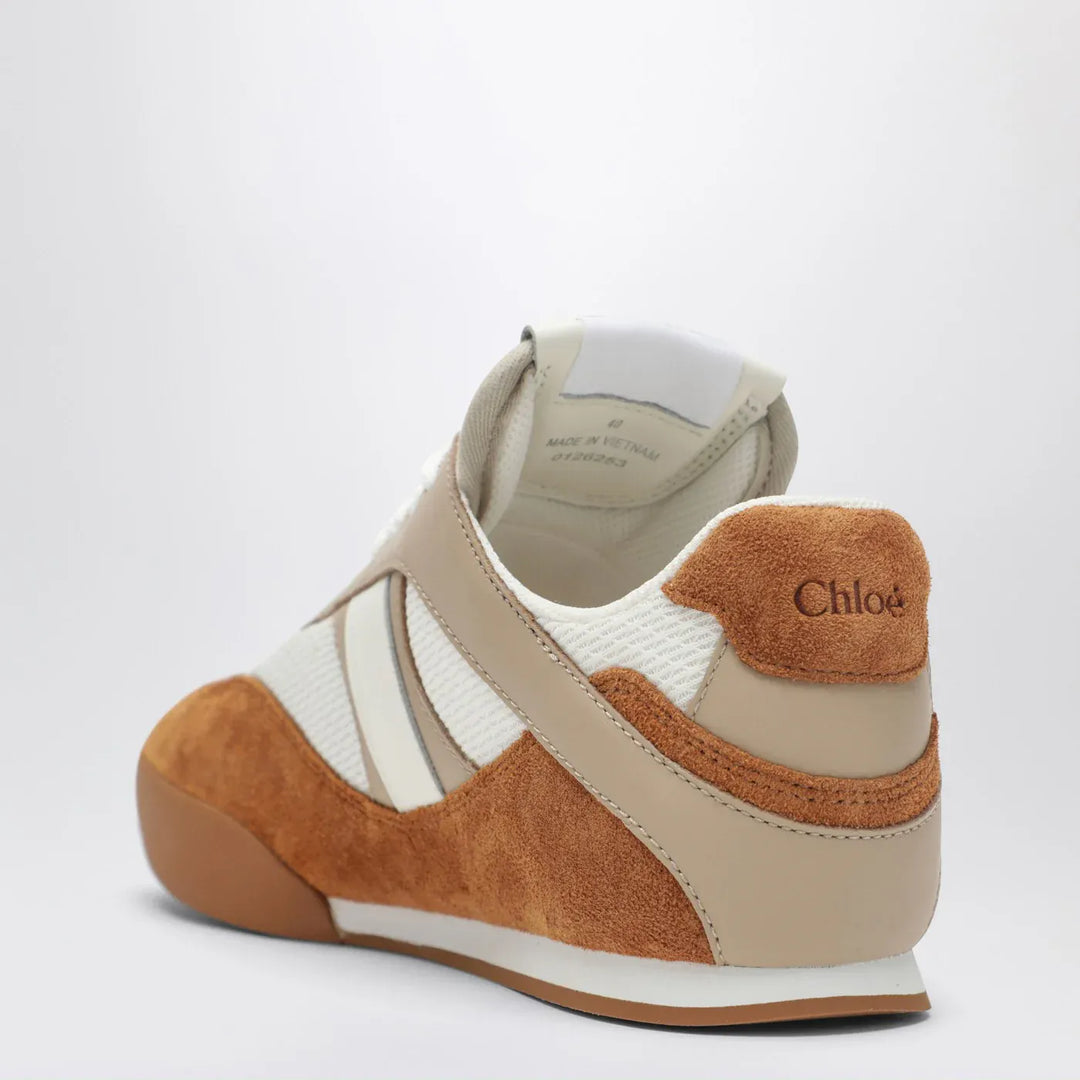 Chloé - Chloé Kick brown and white Sneakers in mesh and leather Brand Shoes