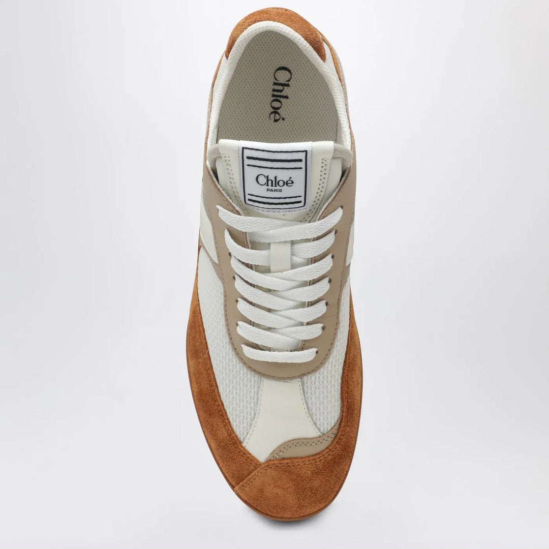 Chloé - Chloé Kick brown and white Sneakers in mesh and leather Brand Shoes