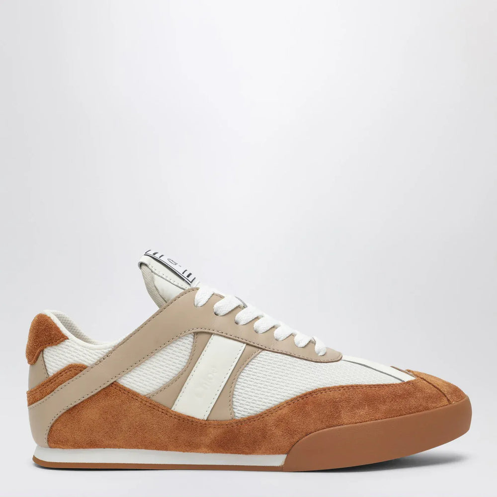 Chloé - Chloé Kick brown and white Sneakers in mesh and leather Brand Shoes 36 IT