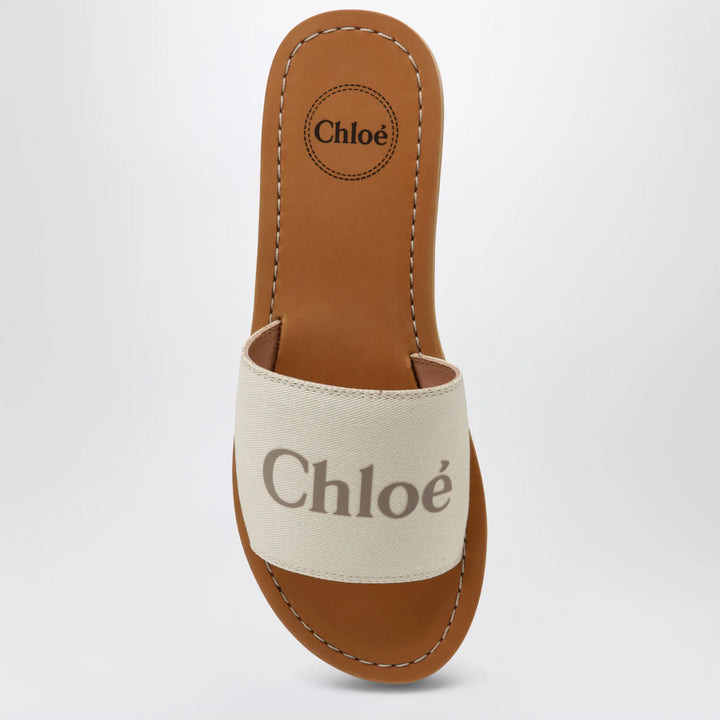 Chloé - White slides with logo Brand Shoes