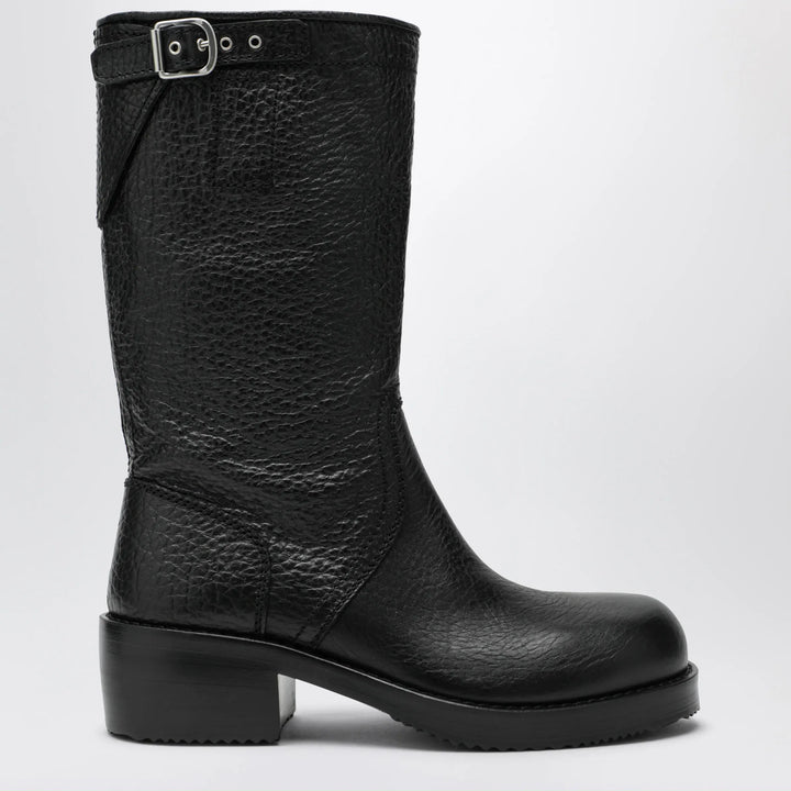 Dries Van Noten - Black leather biker boots Brand Shoes 36 IT