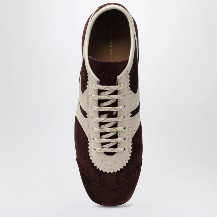 Dries Van Noten - Dark purple/beige suede sneakers Brand Shoes