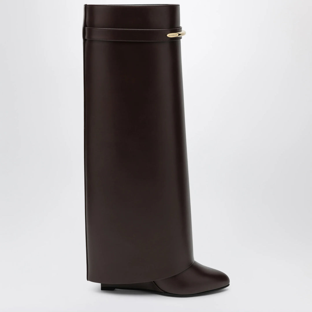 Givenchy - Shark Pinch leather boots in ebony brown Brand Shoes 36 IT