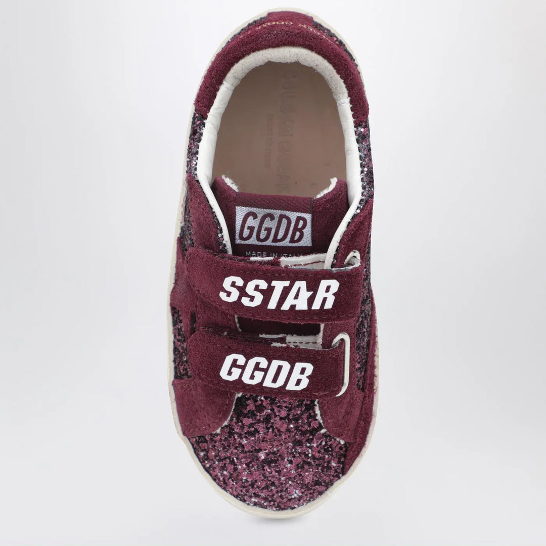 Golden Goose - Old School Sneakers in burgundy glitter Brand Shoes
