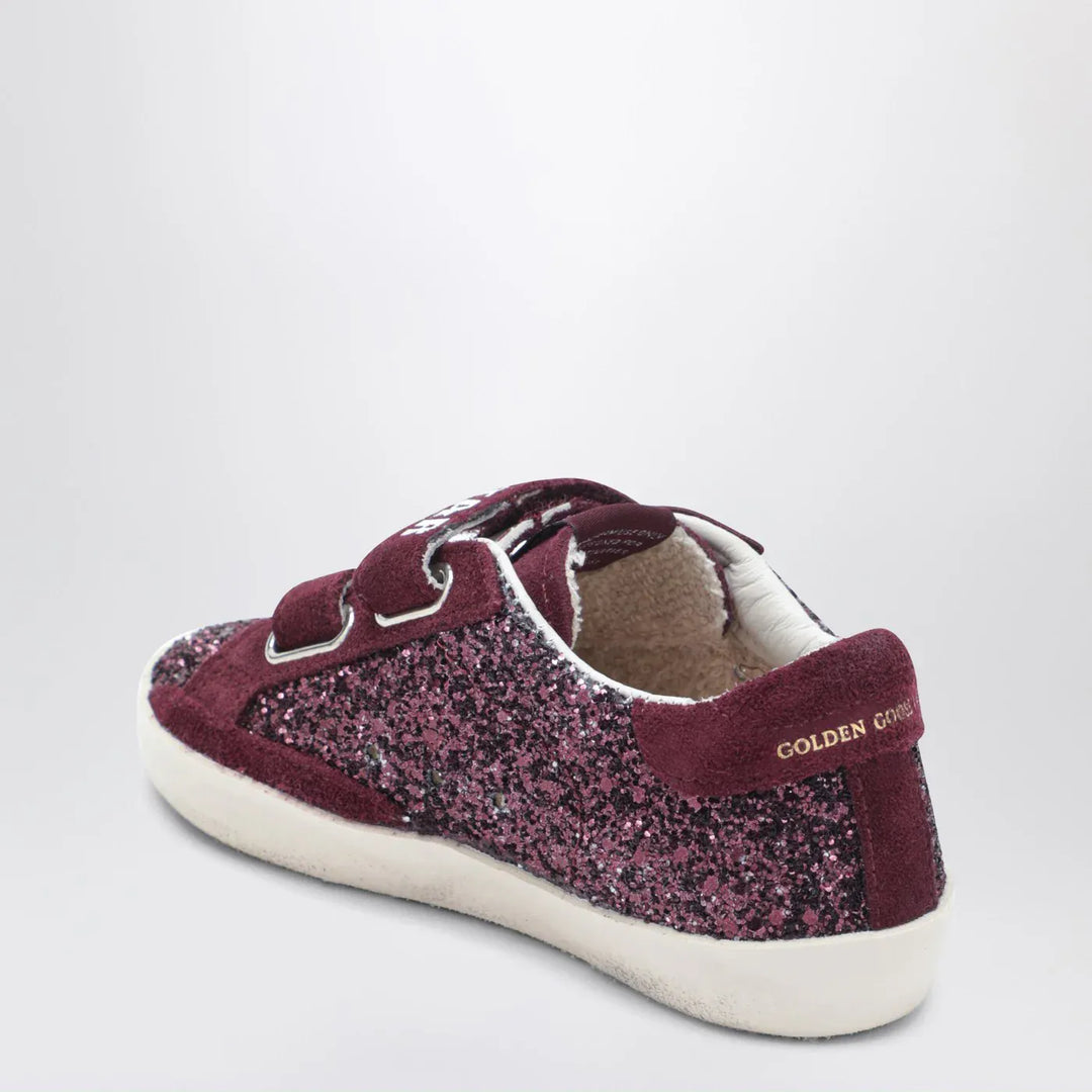 Golden Goose - Old School Sneakers in burgundy glitter Brand Shoes
