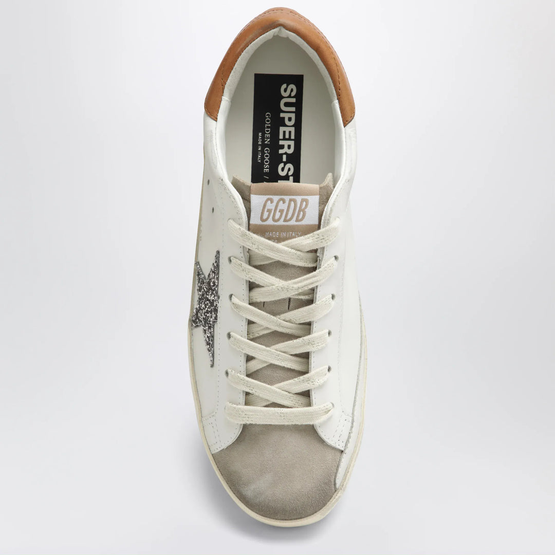 Golden Goose - Super-Star sneakers in white/beige with glitter star Brand Shoes