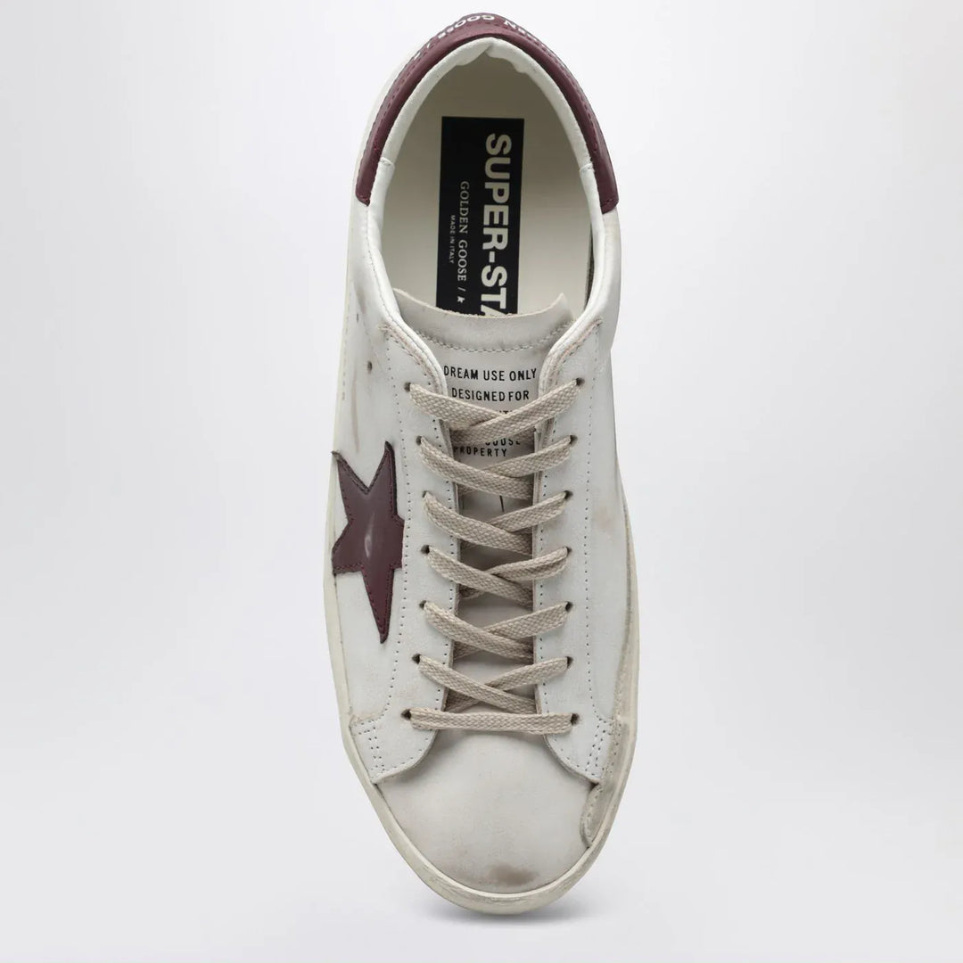 Golden Goose - Super-star Sneakers white/burgundy vintage effect Brand Shoes