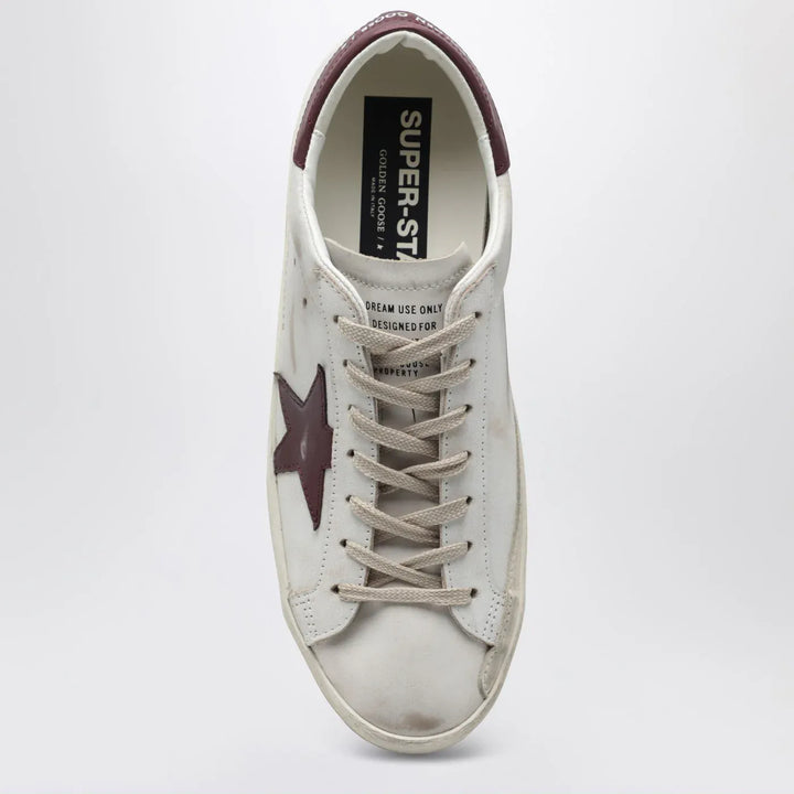 Golden Goose - Super-star Sneakers white/burgundy vintage effect Brand Shoes