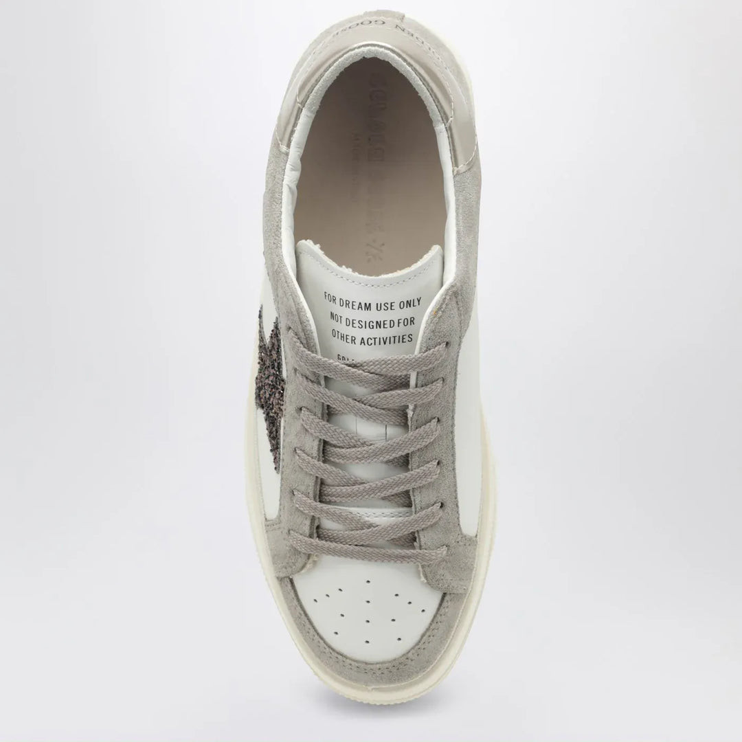 Golden Goose - White/taupe May Sneakers with glitter star Brand Shoes