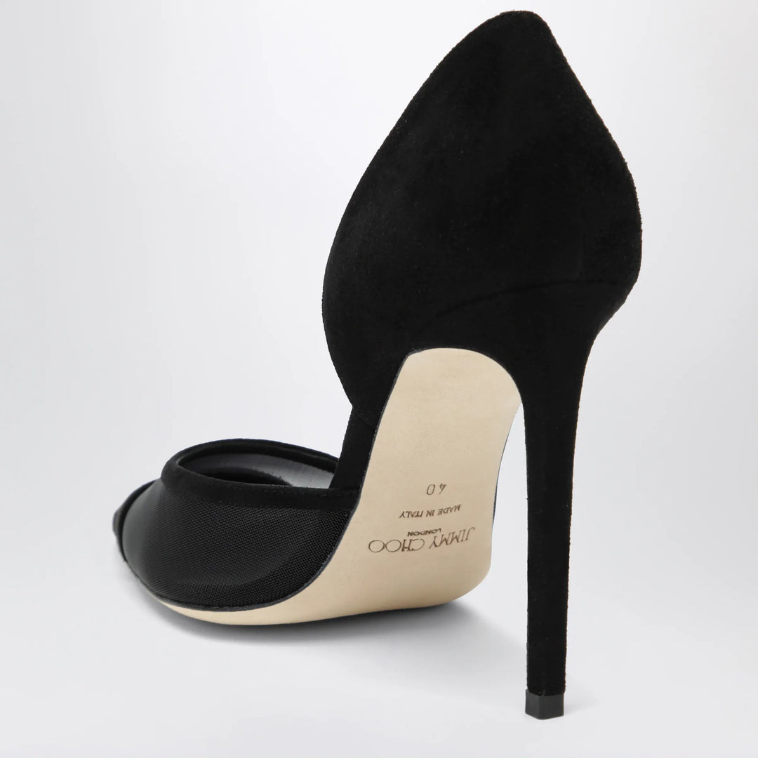 Jimmy Choo - Brigitte 100 pumps in black suede and mesh Brand Shoes