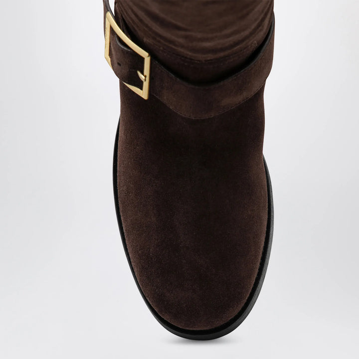 Jimmy Choo - Chocolate suede biker boots Brand Shoes