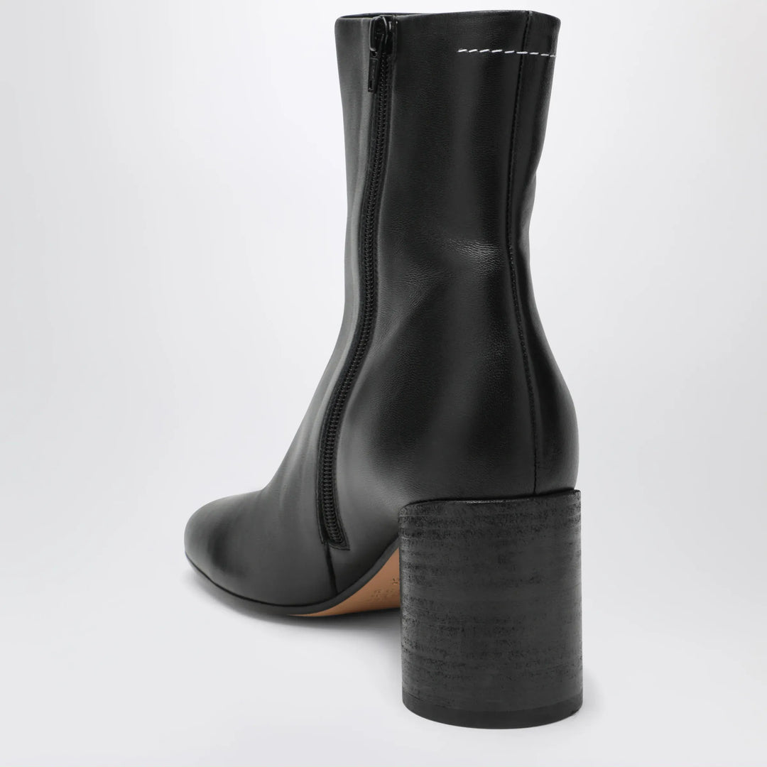 MM6 Maison Margiela - Tabi ankle boots in nappa leather in black Brand Shoes