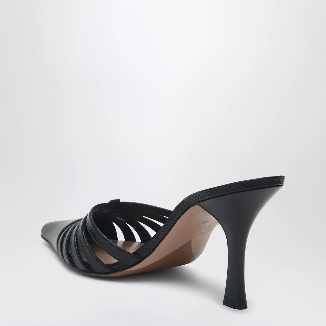 Paris Texas - Black leather mule Nadia Brand Shoes
