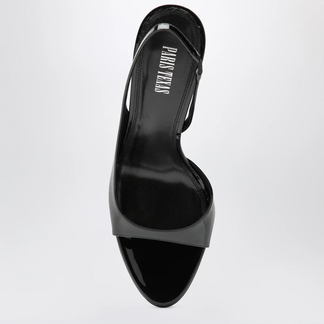 Paris Texas - Black patent slingback sandals Brand Shoes