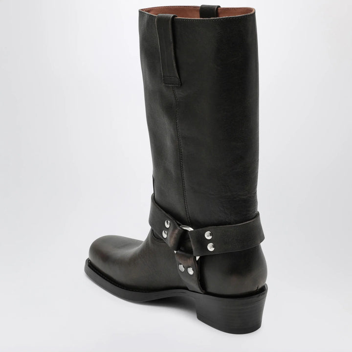 Paris Texas - Black Roxy boot in brushed leather Brand Shoes