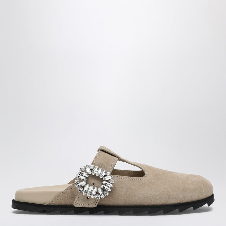 Shoes ROGER VIVIER - Slidy Viv Mules in suede beige Brand