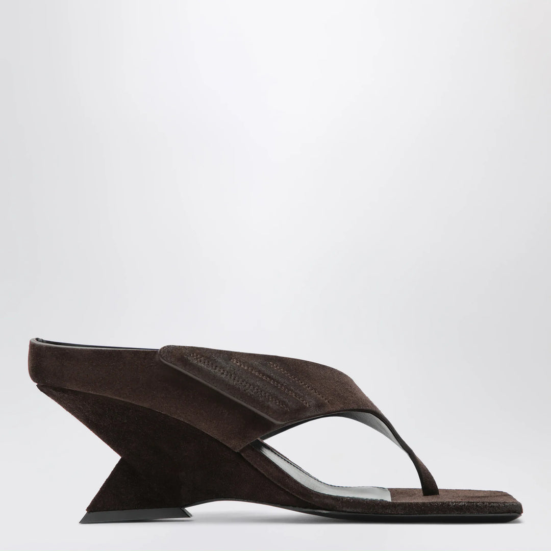 The Attico - Cheope suede thong sandals in dark brown Brand Shoes 37 IT