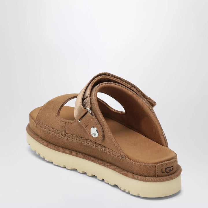 UGG - Goldenstar Glide suede sandals in chestnut Brand Shoes