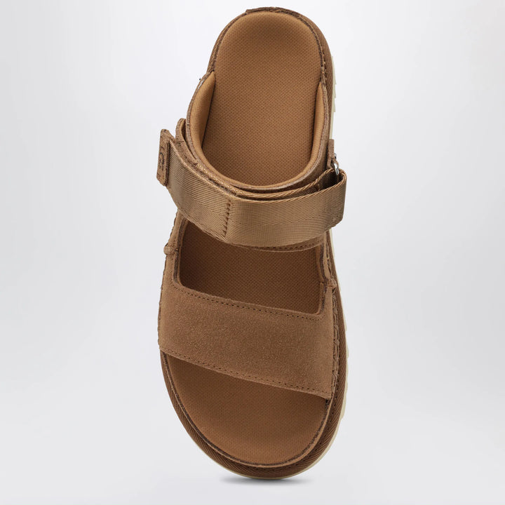 UGG - Goldenstar Glide suede sandals in chestnut Brand Shoes