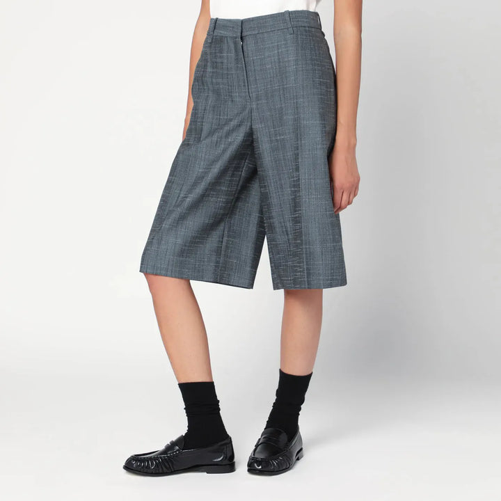 Jil Sander - Bermuda in lana dark sky Brand Shorts 38  FR