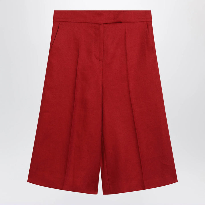 Max Mara - Red linen bermuda shorts Brand Shorts 42  IT