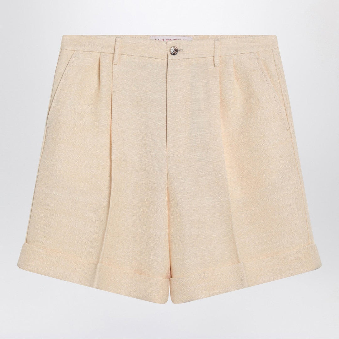 Shorts Valentino - Butter-coloured Bermuda shorts with turn-ups Brand