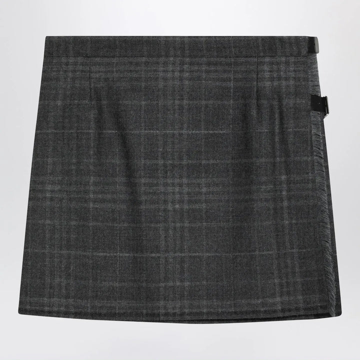 Balenciaga - Grey shadow-effect tartan mini skirt Brand Skirts 36  FR