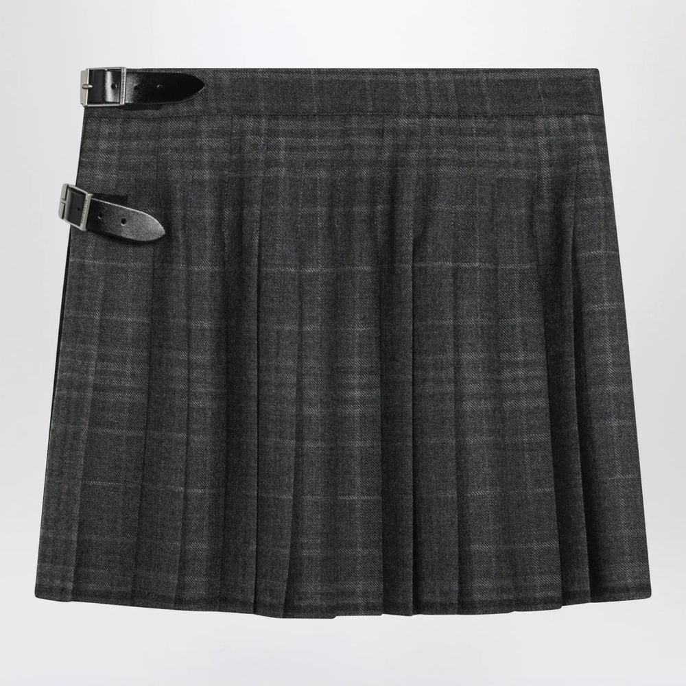 Balenciaga - Grey shadow-effect tartan mini skirt Brand Skirts 36  FR