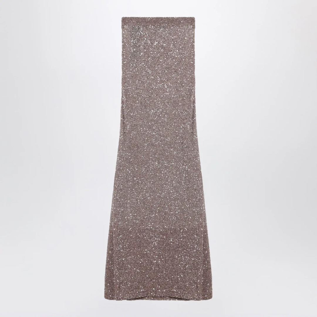 Balenciaga - Light brown/silver maxi skirt with sequins Brand Skirts S