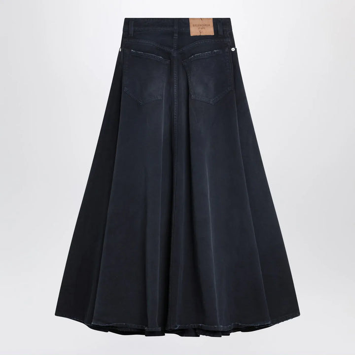 Balenciaga - Navy blue maxi godet denim skirt Brand Skirts