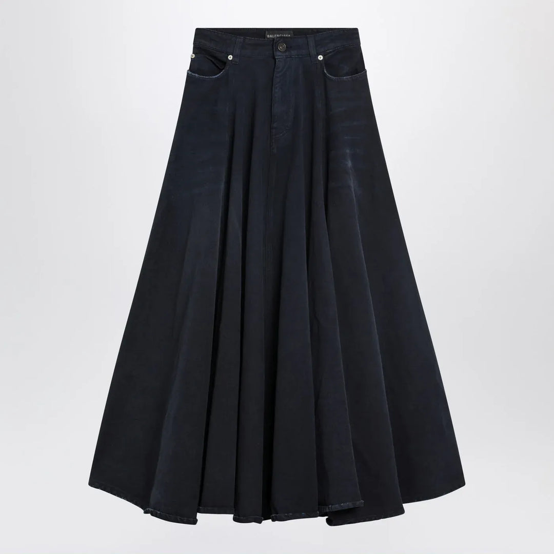 Balenciaga - Navy blue maxi godet denim skirt Brand Skirts 36  FR