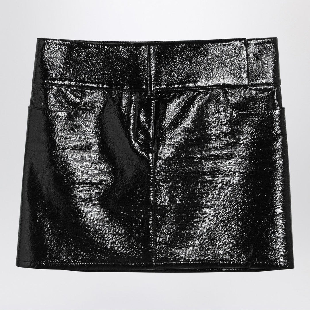 Skirts 38  FR Courrèges - Black Belted Vinyl Mini Skirt Brand