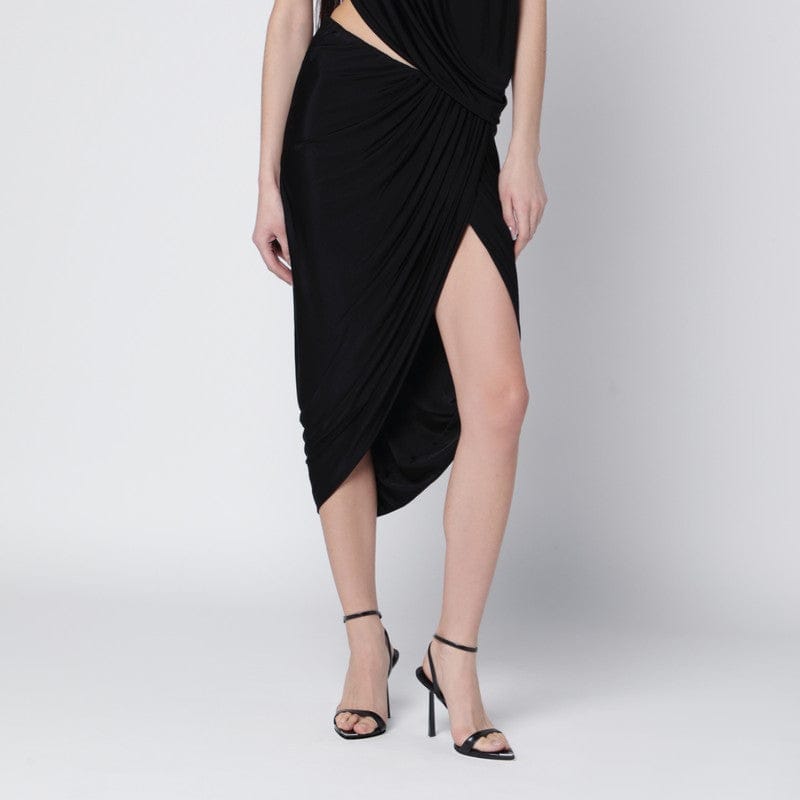 Skirts Francesco Murano - Draped black stretch jersey skirt - 42 IT Brand