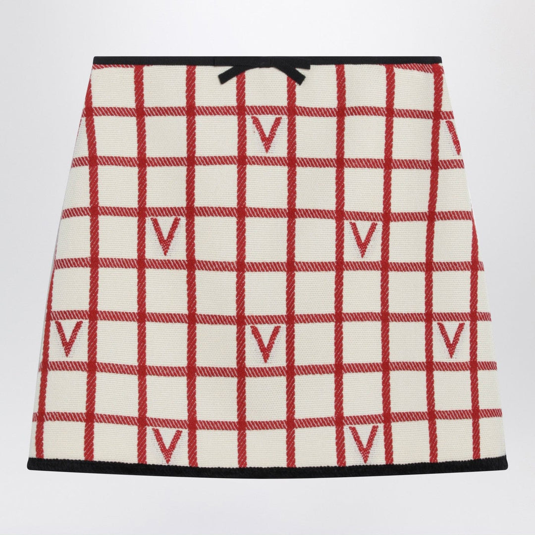 Skirts Valentino - Ivory skirt with Check Vlogo pattern Brand