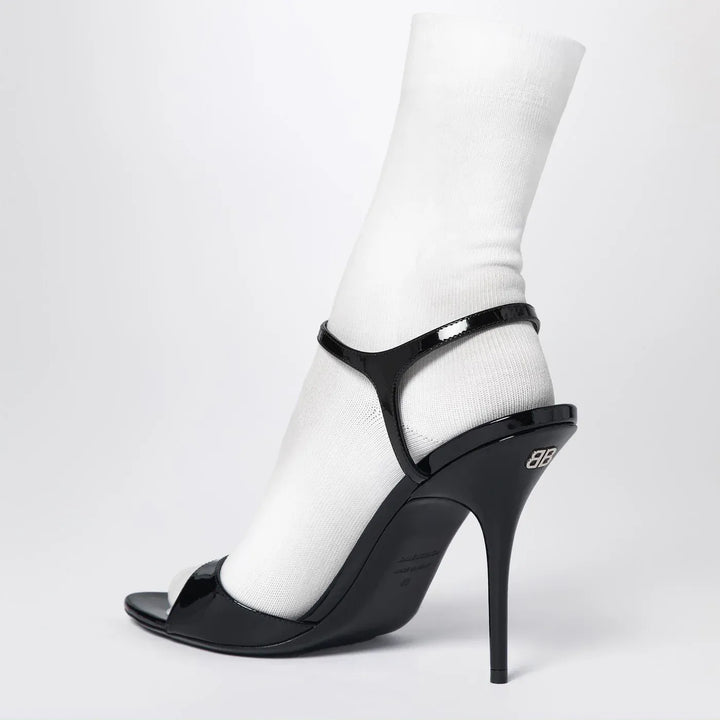Balenciaga - Avenue Sock black sandal in patent leather and mesh Brand Socks