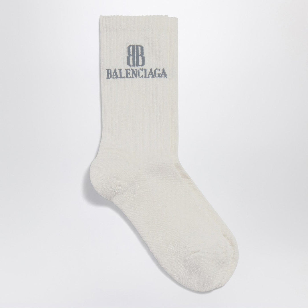 Socks XL Balenciaga - Nano BB socks in white cotton blend Brand