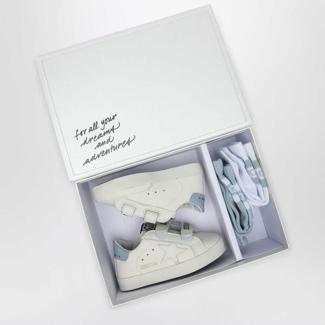 Socks Golden Goose - Baby School sneaker set in white/light blue with socks Brand