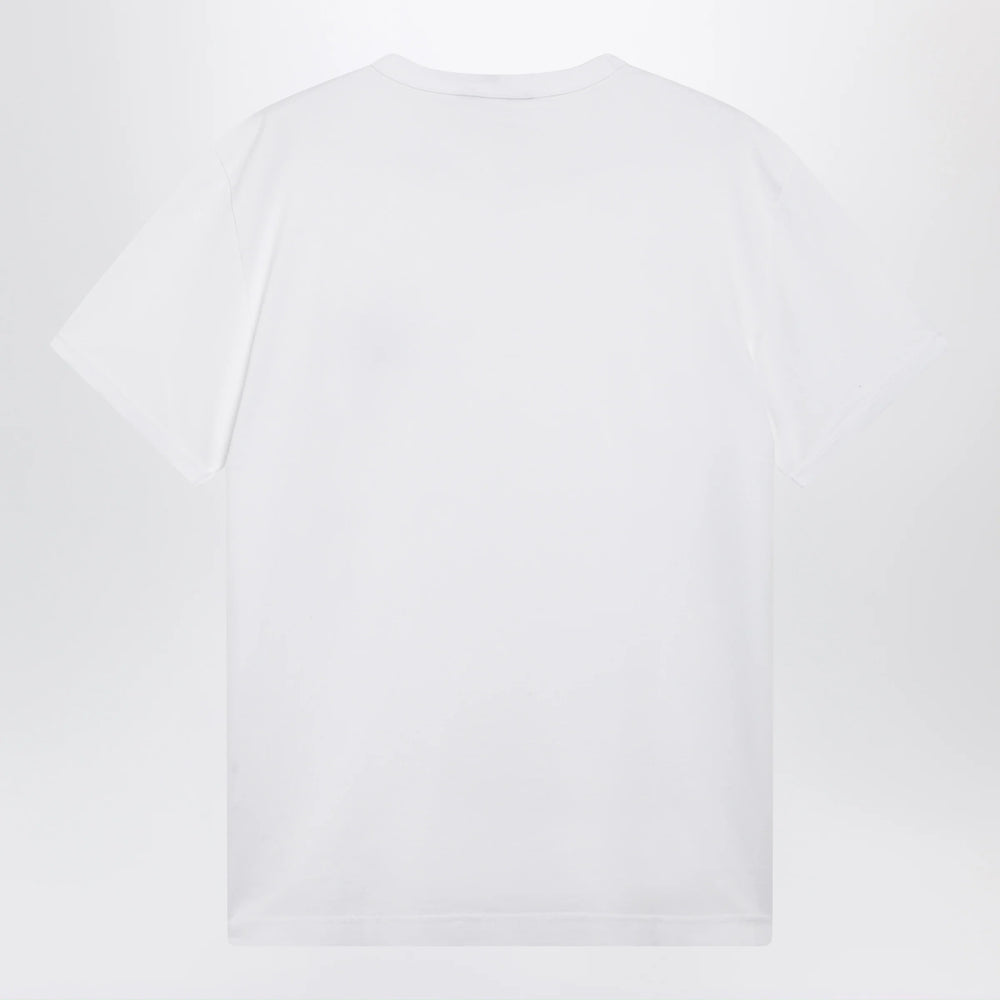 Dolce&Gabbana - Cotton T-shirt with logo plaque in optic white Brand T-Shirt
