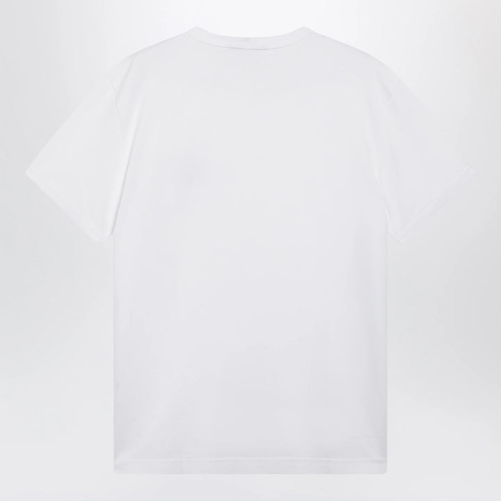 Dolce&amp;Gabbana - Cotton T-shirt with logo plaque in optic white Brand T-Shirt