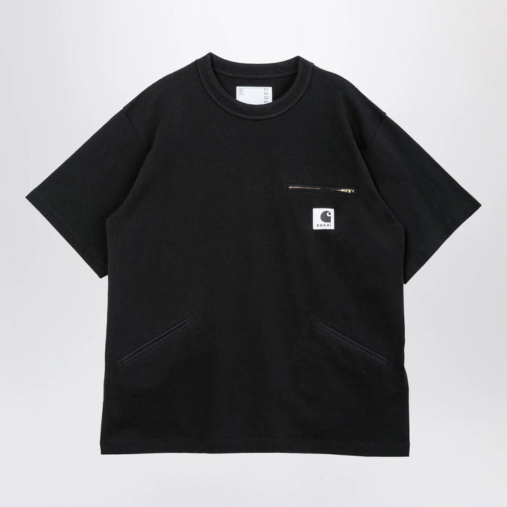 Sacai x Carhartt WIP - Black cotton T-shirt with logo patch Brand T-Shirt 2