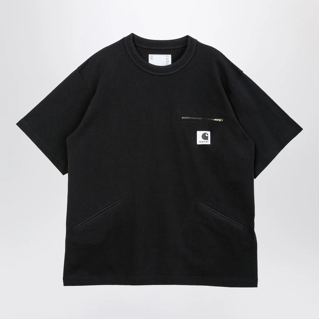 Sacai x Carhartt WIP - Black cotton T-shirt with logo patch Brand T-Shirt 3