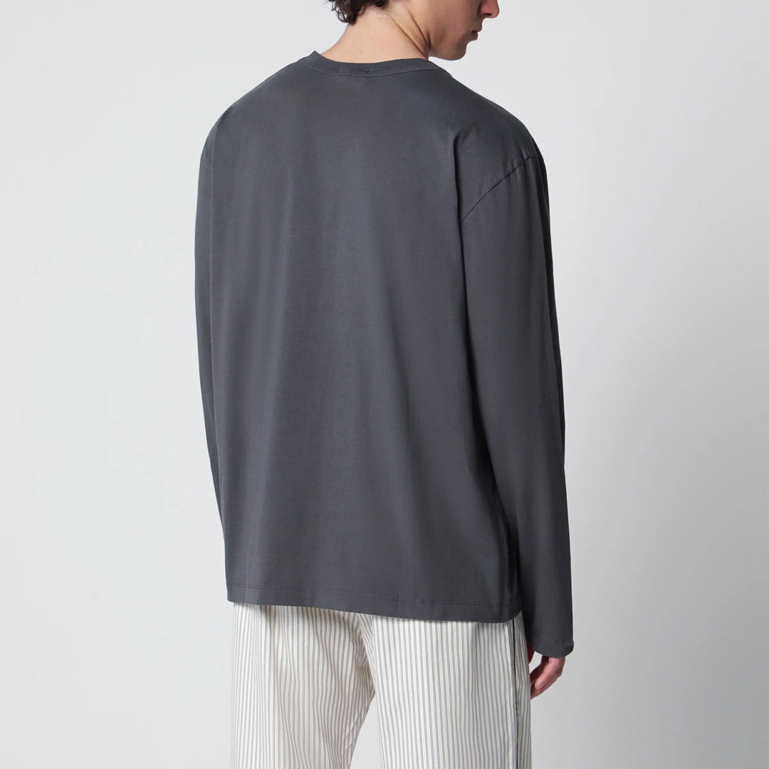 Tekla - Black washed long-sleeve T-shirt Brand T-Shirt